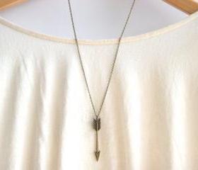 Chevron Arrow Necklace // Tribal Aztec Necklace // Hunger Games Necklace // Long Layering Necklace // Bridesmaid Gifts 